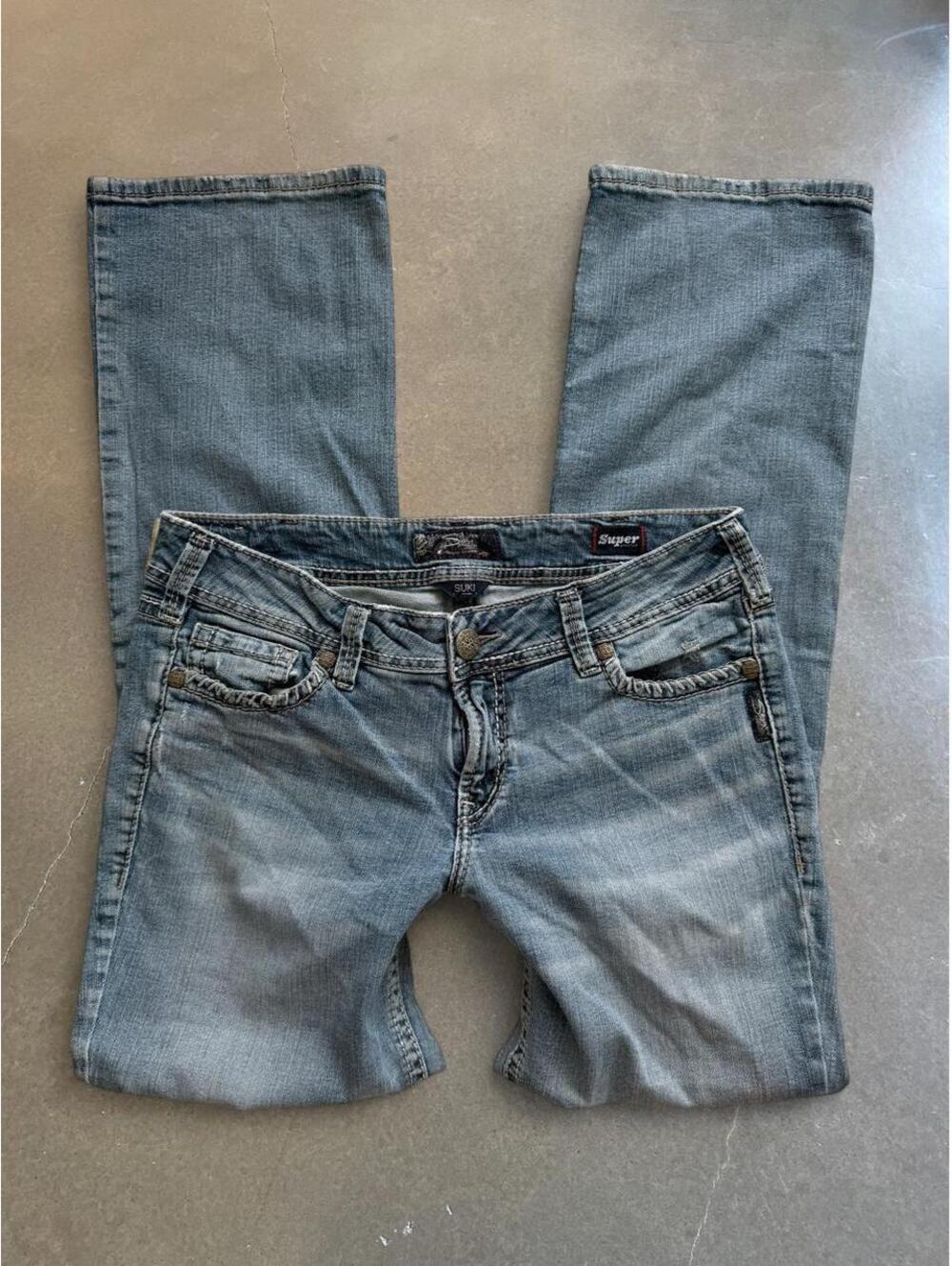 Silver Jeans Co Suki Mid Slim Boot Jeans W32 L33 Y2K Light Wash Denim